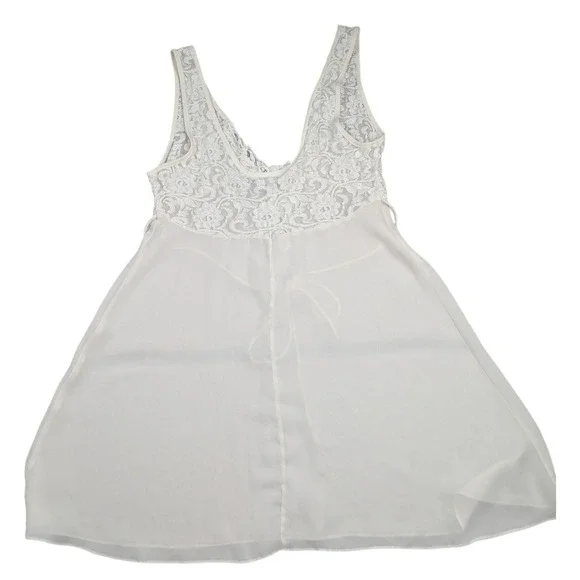 Cinema‎ Etoile Peignoir and Tank Top Women Large Cream White Cover Up Lingerie - Picture 8 of 16